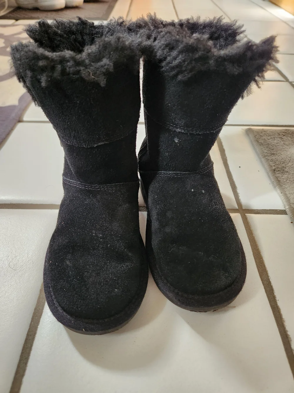 Koolaburra Black Suede Shearling Short Boot